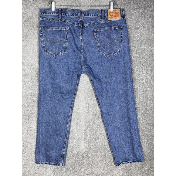Levis 505 Jeans Mens Size 42x29 Straight Leg Blue Denim Cotton Pockets - Picture 2 of 10